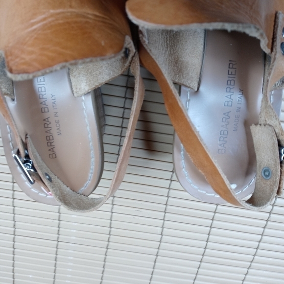 Barbara Barbieri  Wo's 2" block heelBrown Leather Strappy Sandals Shoes Size 10 - Picture 2 of 10